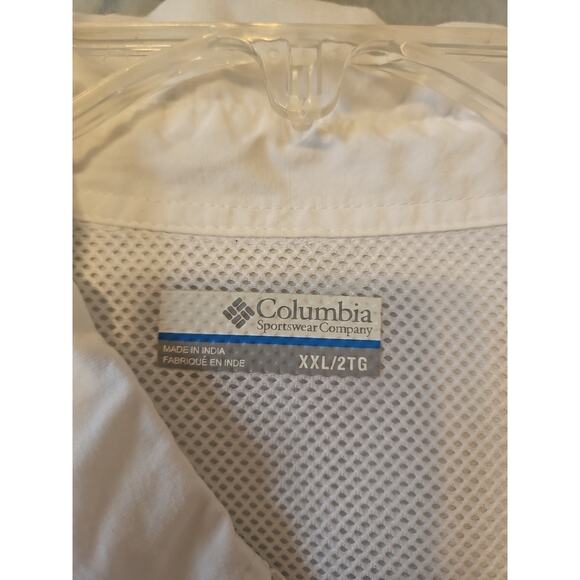 Columbia Men’s PFG Button Up Short Sleeve XXL (2XL)Shirt White Vented Fishing - Picture 2 of 6